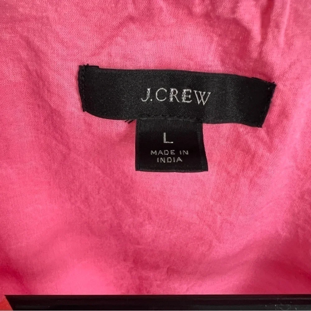 J. Crew Ruffle Puff Sleeve Cotton Wrap Top in Orange and Pink Gingham 💕🧡 L